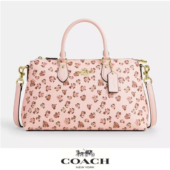 🌸 Coach Georgia Satchel Bag With Rose Print - Picture 1 of 13